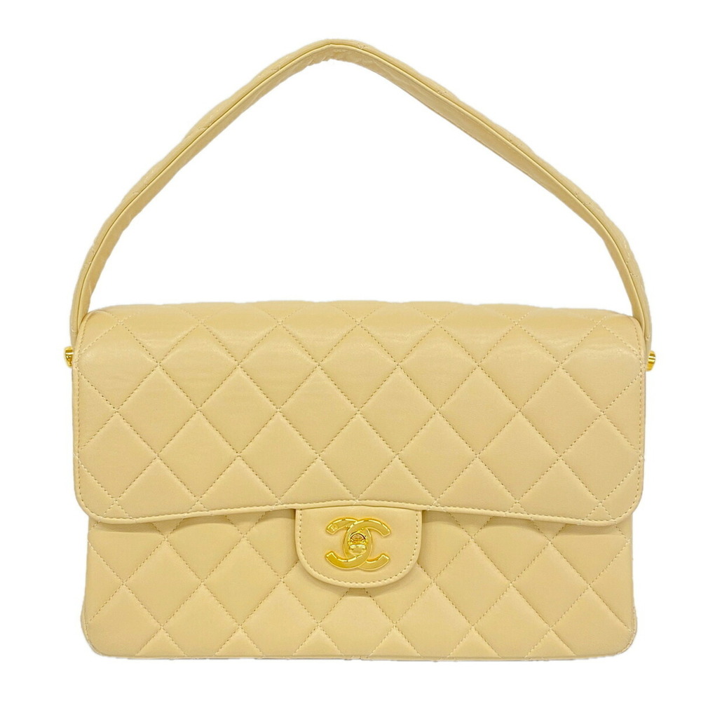 Chanel Matelassé Shoulder Bag, Double-Faced, Lambskin, Beige, Women's, P3471953